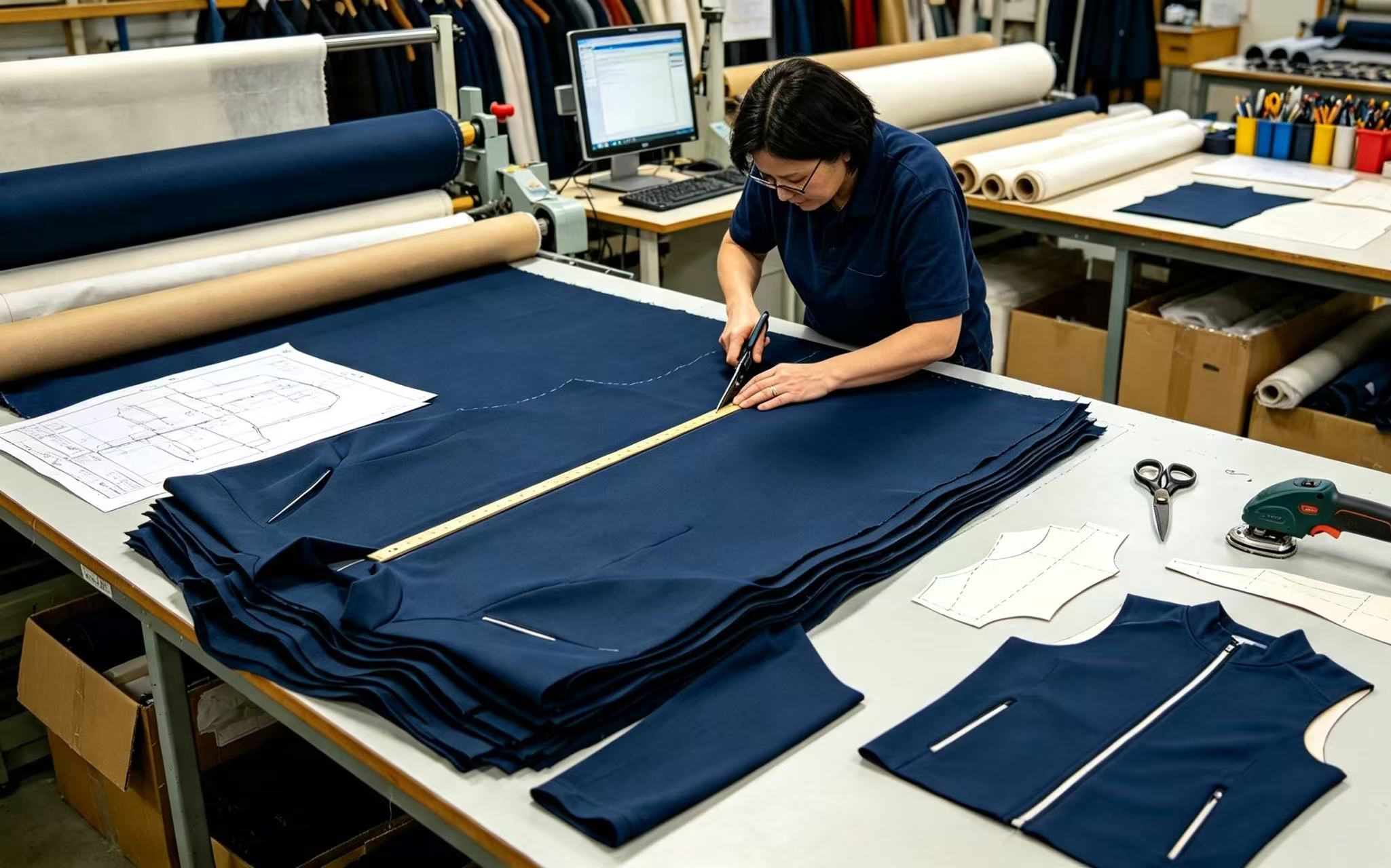 Technical garment cutting
