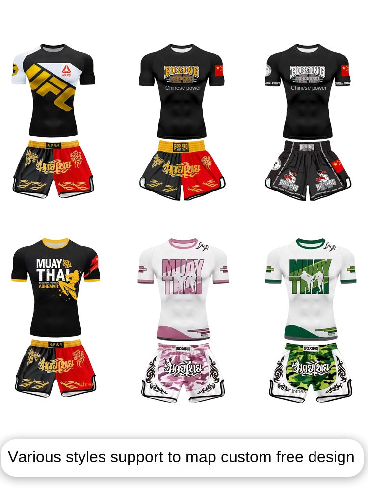 Customized Clothes for Sanda Boxing Fighting Suit Fight Suit Clothes Muay Thai Shorts Boys and Girls Martial Arts Training Clothing - SURPHY