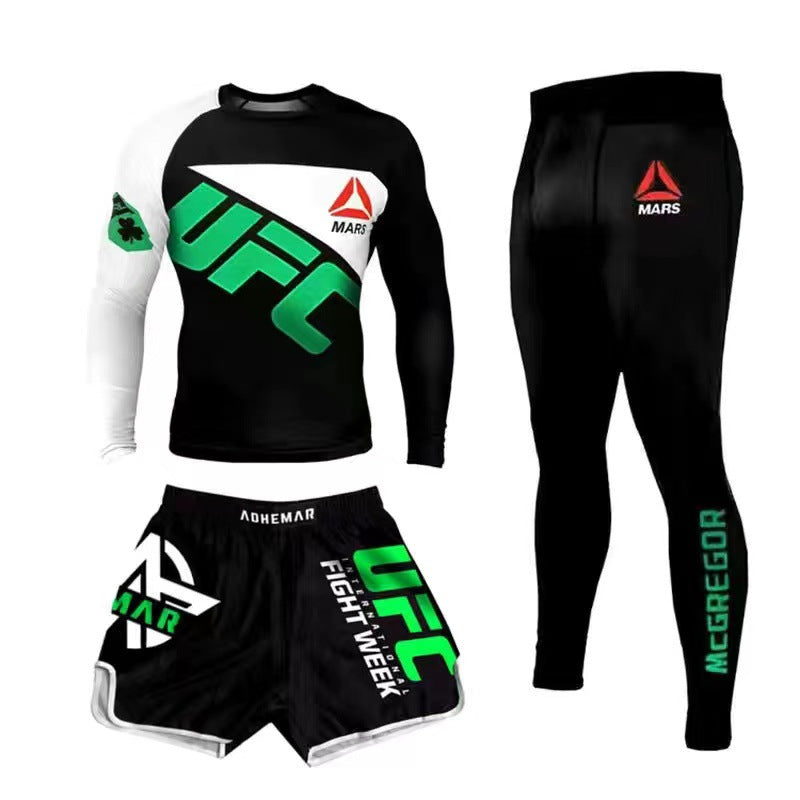 New Boxing Pants Combat MMA Mixed Martial Arts UFC Running Sports Training Quick-Dry Pants Venom Three-Piece Set - SURPHY