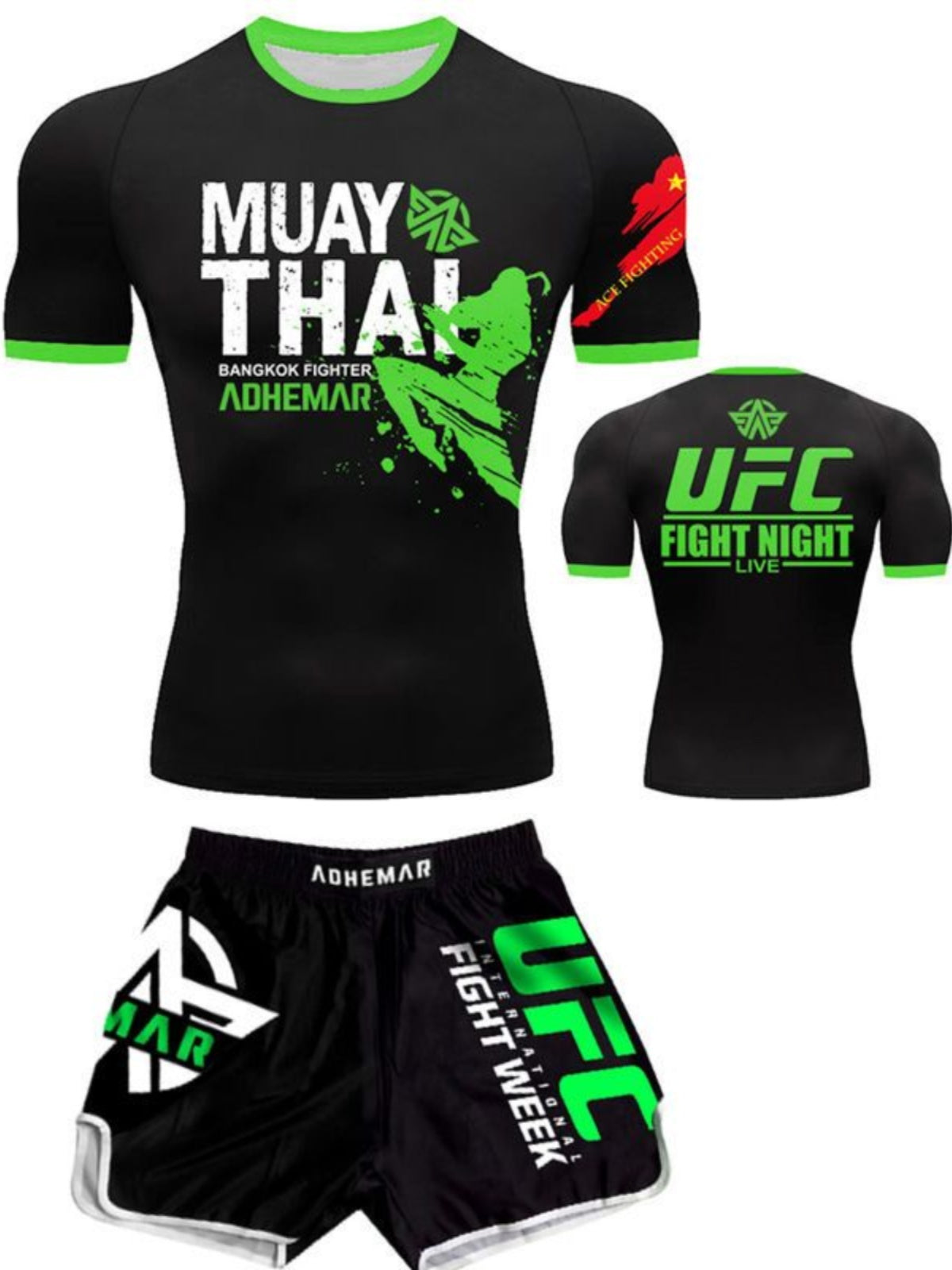 Boxing Training Wear Muay Thai Boxing Clothes Shorts Men's UFC Sanda Quick-Drying Short-Sleeved T-shirt Customization - SURPHY