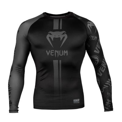 Boxing Shirt Muay Thai Tight Long Sleeve Fitness Training Combat Running Fighting T-Shirt Martial Arts Sportswear Venom Top - SURPHY