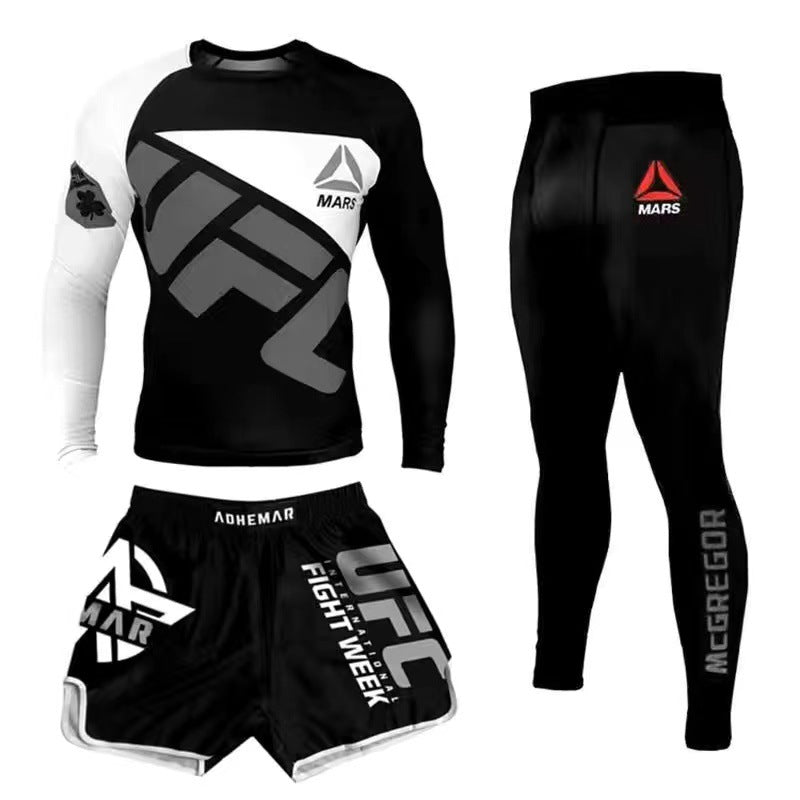 New Boxing Pants Combat MMA Mixed Martial Arts UFC Running Sports Training Quick-Dry Pants Venom Three-Piece Set - SURPHY