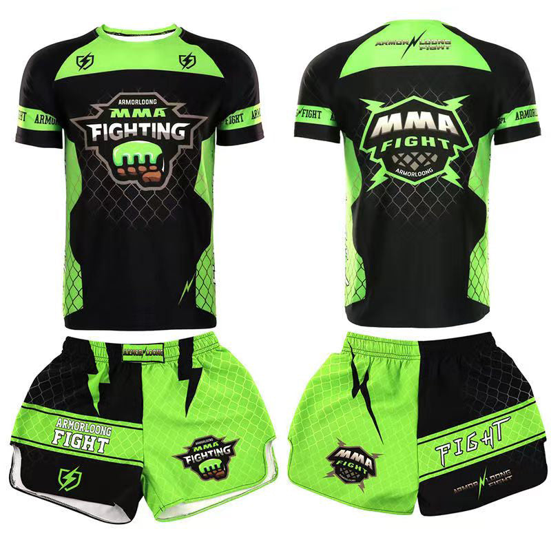Customized Professional Children's Comprehensive Fighting Suit Boxing Sanda Training Wear Free Muay Thai Boxing Clothes Short Sleeve Two-Piece Suit - SURPHY
