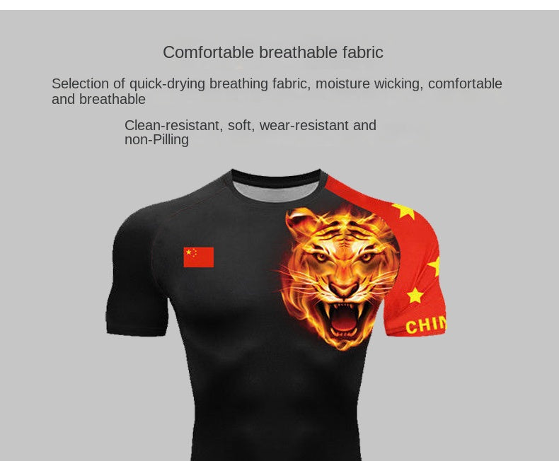 Boxing Training Wear Muay Thai Boxing Clothes Shorts Men's UFC Sanda Quick-Drying Short-Sleeved T-shirt Customization - SURPHY