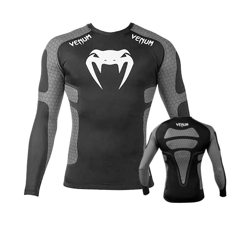 Boxing Shirt Muay Thai Tight Long Sleeve Fitness Training Combat Running Fighting T-Shirt Martial Arts Sportswear Venom Top - SURPHY