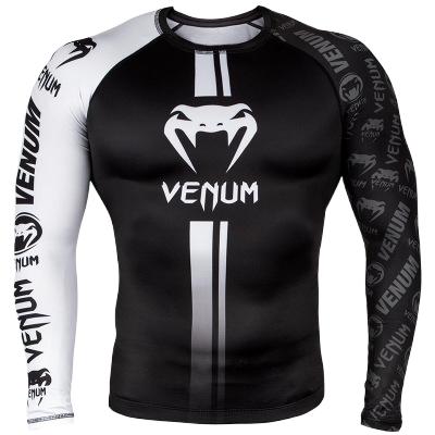Boxing Shirt Muay Thai Tight Long Sleeve Fitness Training Combat Running Fighting T-Shirt Martial Arts Sportswear Venom Top - SURPHY