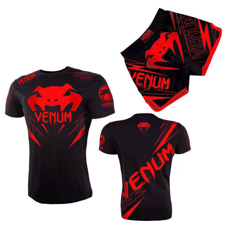 Training Wear UFC Suit Men's Boxing Tight Quick Drying Clothes Thai Boxing Short Sleeve Shorts Gym Fighting - SURPHY