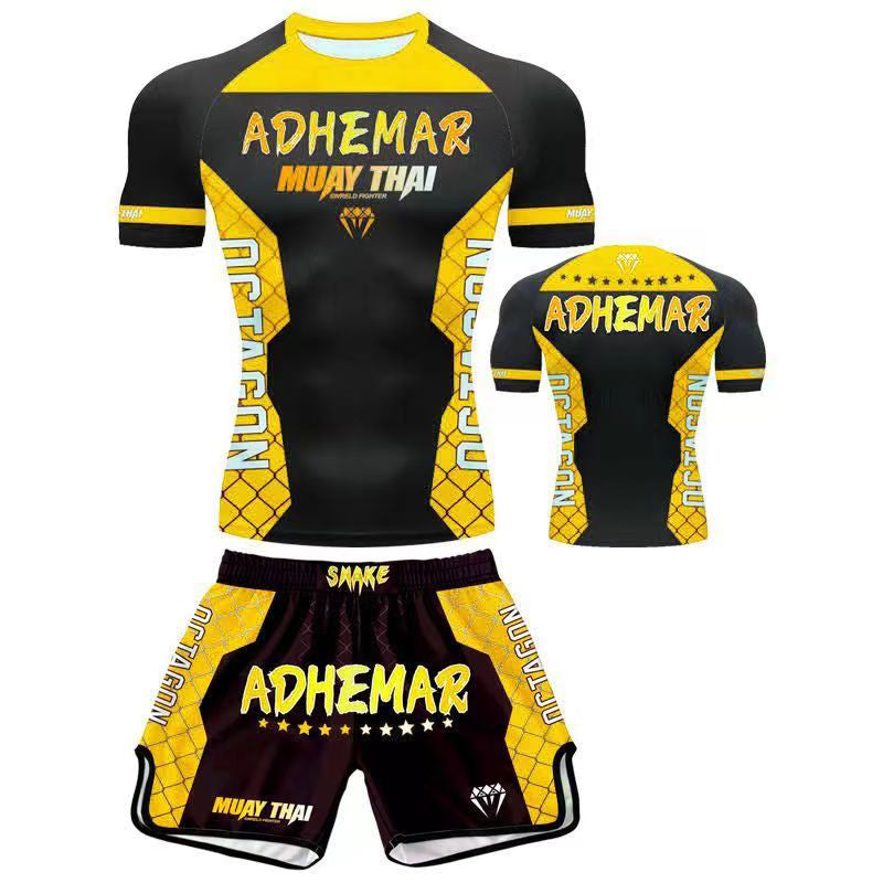 Customized Professional Children's Comprehensive Fighting Suit Boxing Sanda Training Wear Free Muay Thai Boxing Clothes Short Sleeve Two-Piece Suit - SURPHY