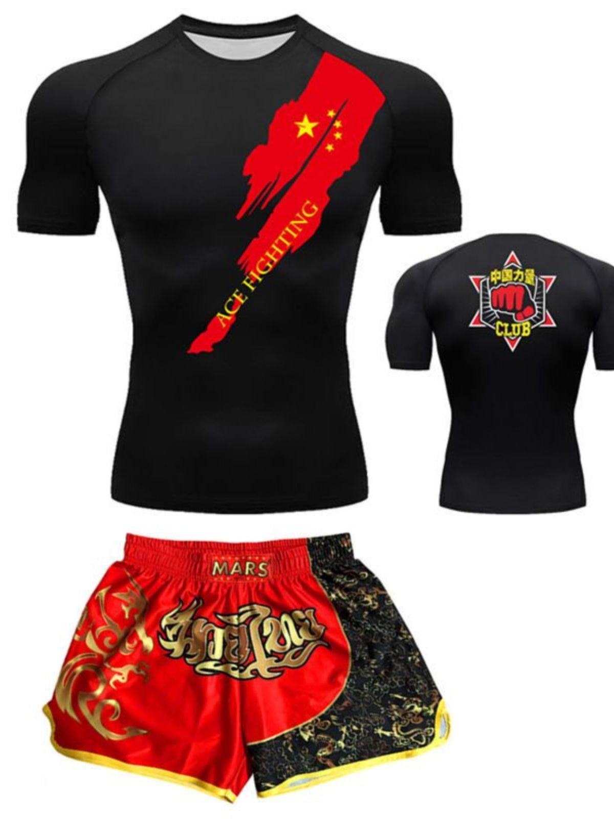 Boxing Training Wear Muay Thai Boxing Clothes Shorts Men's UFC Sanda Quick-Drying Short-Sleeved T-shirt Customization - SURPHY