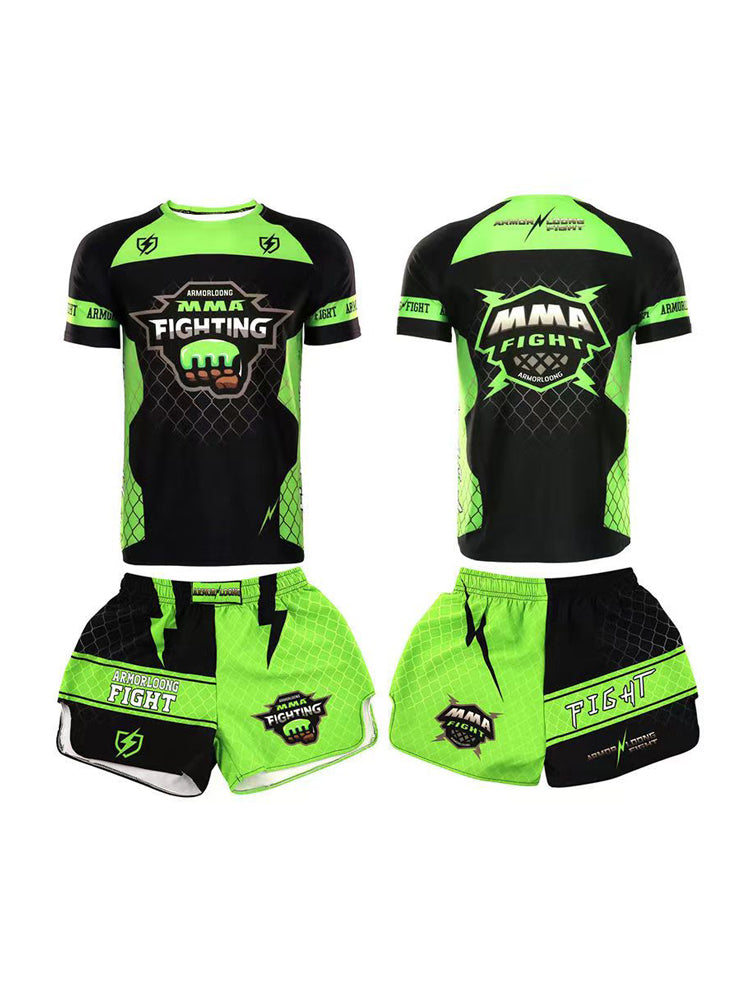 Customized Professional Children's Comprehensive Fighting Suit Boxing Sanda Training Wear Free Muay Thai Boxing Clothes Short Sleeve Two-Piece Suit - SURPHY