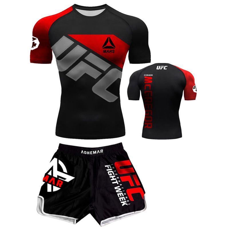 Boxing Training Wear Muay Thai Boxing Clothes Shorts Men's UFC Sanda Quick-Drying Short-Sleeved T-shirt Customization - SURPHY