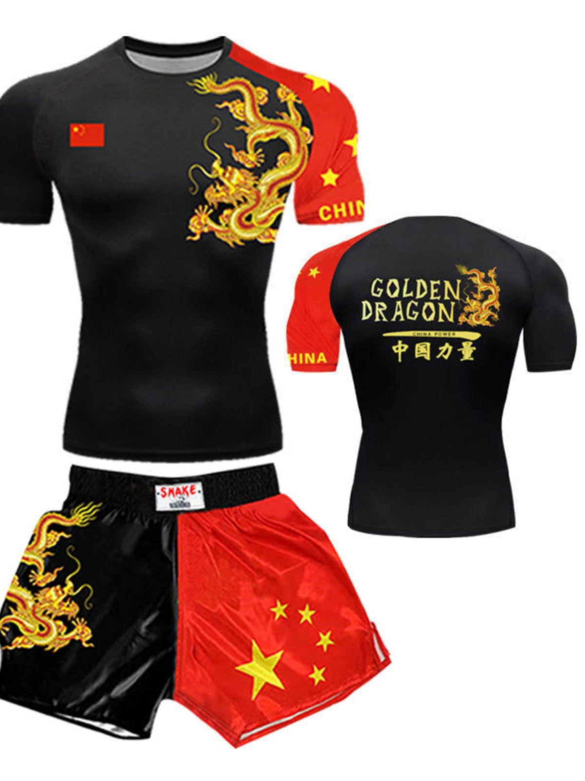 Boxing training clothes Muay Thai shorts men/women/children UFC Sanda fighting MMA children's short-sleeved T-shirt suit customization - SURPHY