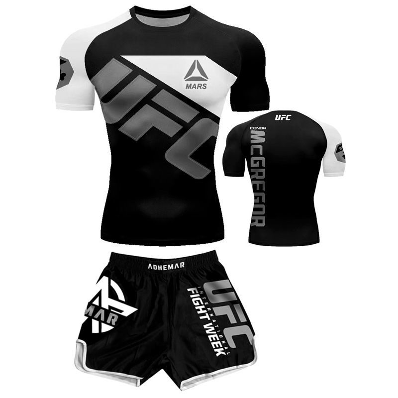 Boxing Training Wear Muay Thai Boxing Clothes Shorts Men's UFC Sanda Quick-Drying Short-Sleeved T-shirt Customization - SURPHY