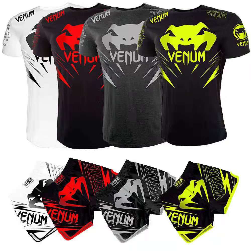 Training Wear UFC Suit Men's Boxing Tight Quick Drying Clothes Thai Boxing Short Sleeve Shorts Gym Fighting - SURPHY