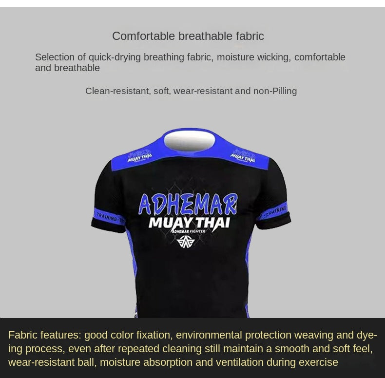 Customized Professional Children's Comprehensive Fighting Suit Boxing Sanda Training Wear Free Muay Thai Boxing Clothes Short Sleeve Two-Piece Suit - SURPHY