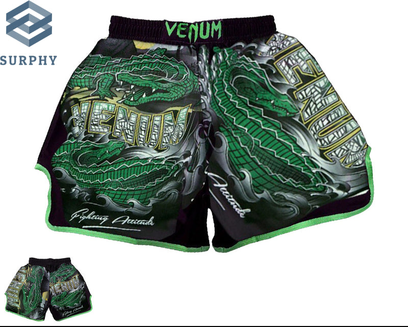 Venom Training Suit UFC Set Men's Boxing Compression Quick-Dry Clothing Muay Thai Fighting Short Sleeve Shorts Gym Combat - SURPHY