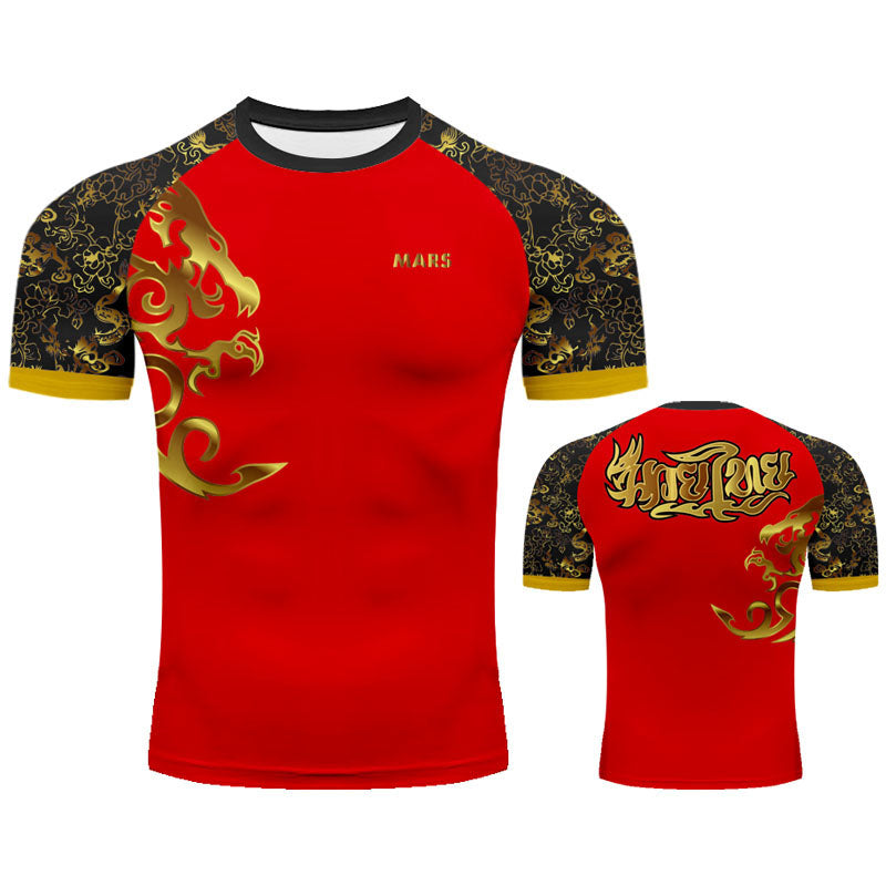Customized Professional Children's Comprehensive Fighting Suit Boxing Sanda Training Wear Free Muay Thai Boxing Clothes Short Sleeve Two-Piece Suit - SURPHY