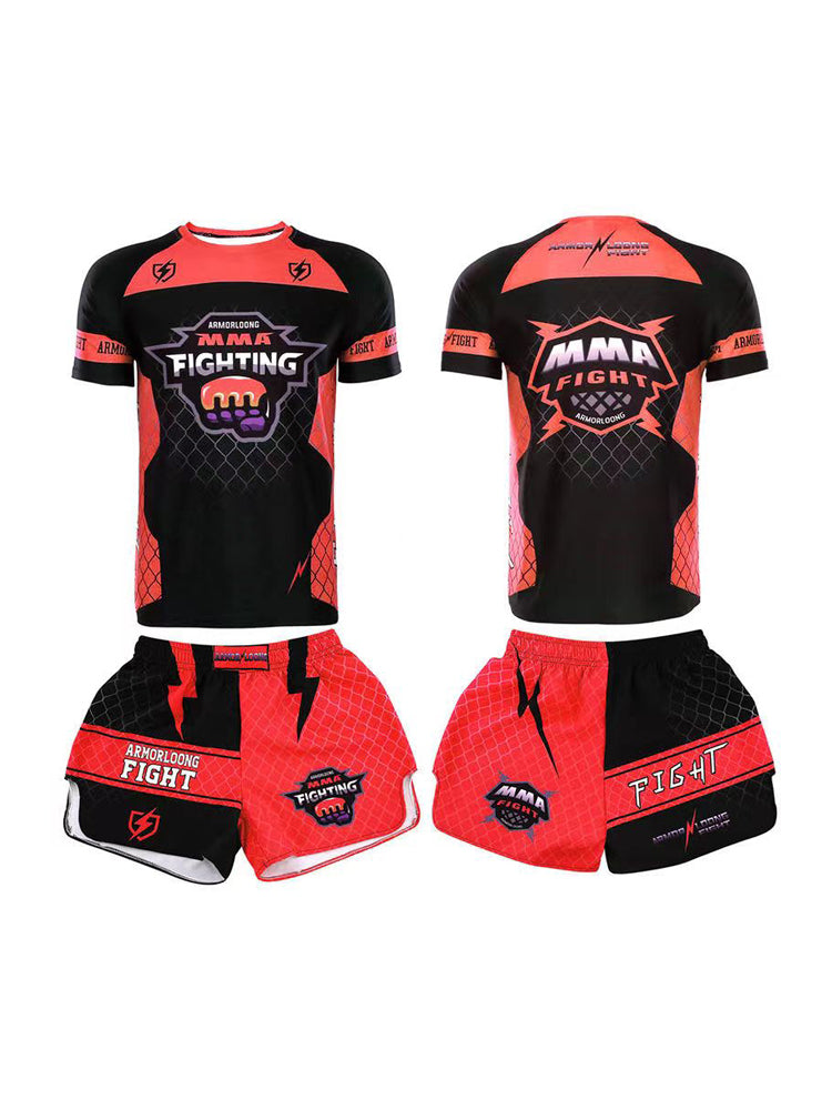 Customized Professional Children's Comprehensive Fighting Suit Boxing Sanda Training Wear Free Muay Thai Boxing Clothes Short Sleeve Two-Piece Suit - SURPHY