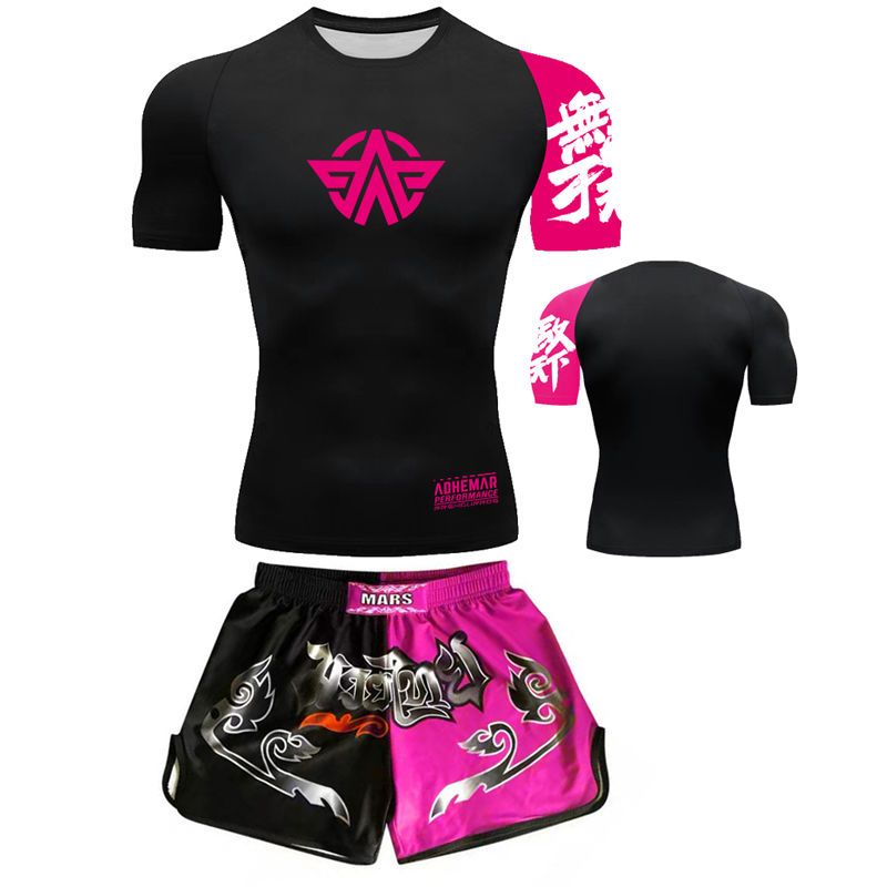 Boxing Training Wear Muay Thai Boxing Clothes Shorts Men's UFC Sanda Quick-Drying Short-Sleeved T-shirt Customization - SURPHY